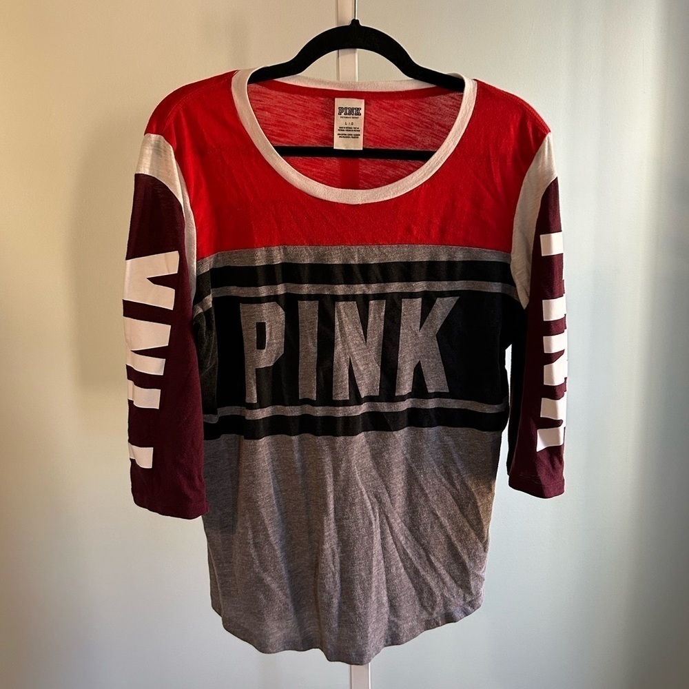 PINK Victoria’s Secret Signature 3/4 Sleeve Shirt